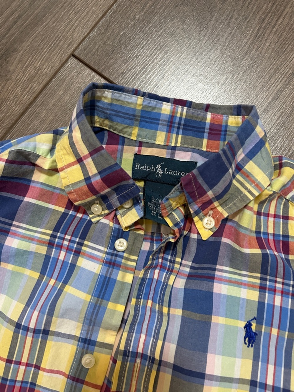Ralph Lauren Multicolor Plaid Button-Down Shirt — Blue, Yellow & Red